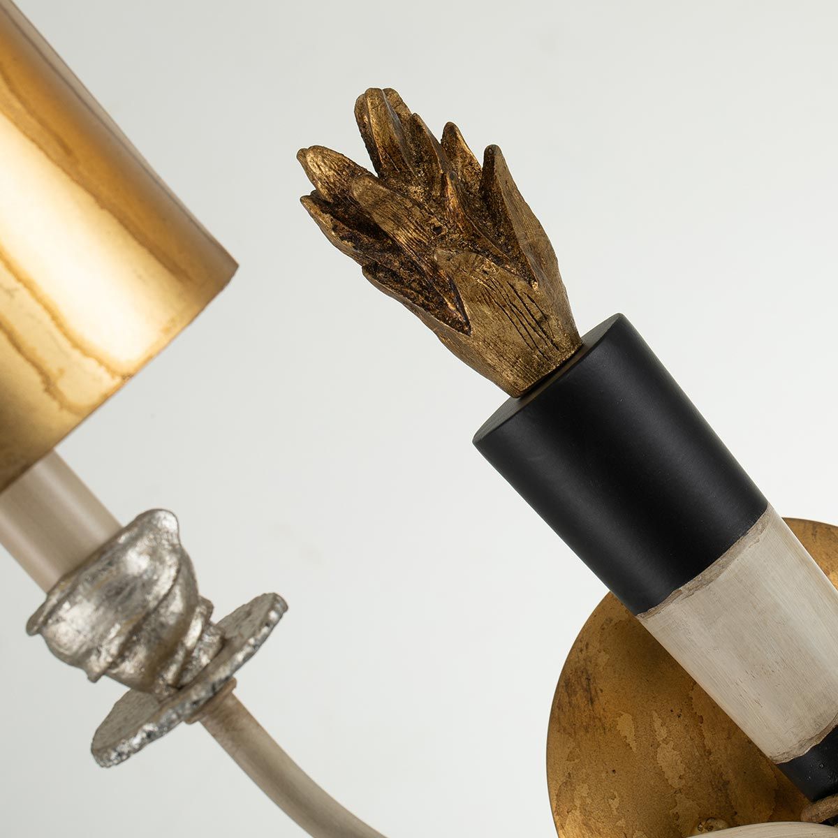 Flambeau 2 Light Wall Light Gold & Black - FB-FLAMBEAU2