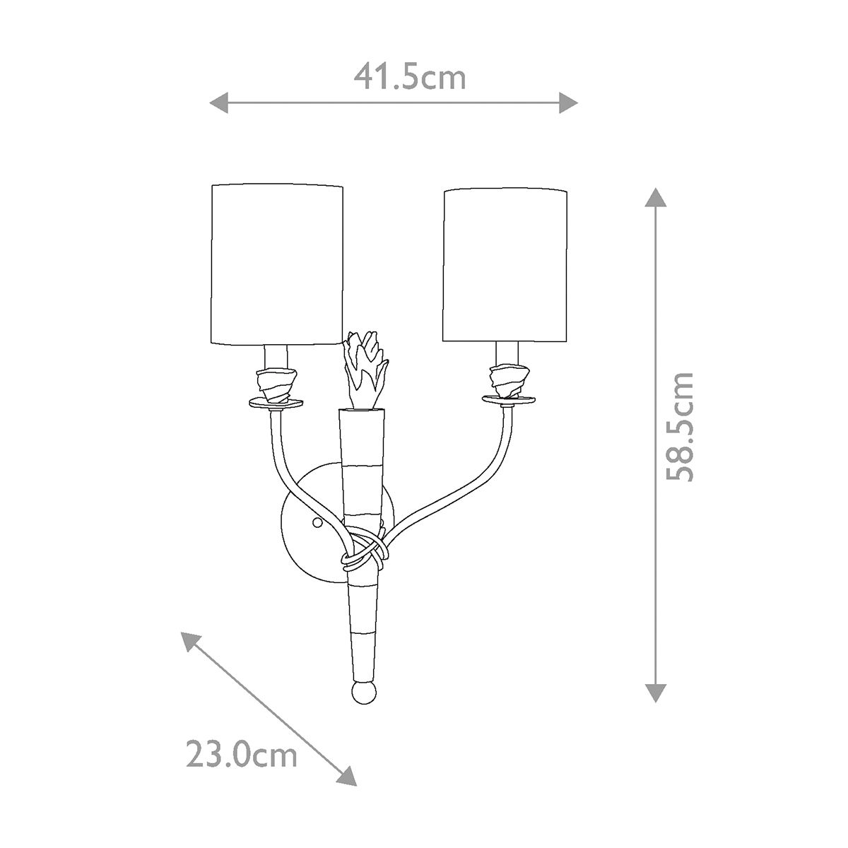 Flambeau 2 Light Wall Light Gold & Black - FB-FLAMBEAU2