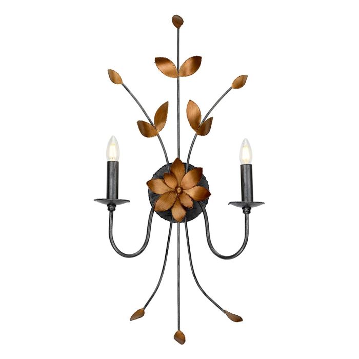 Simone 2 Light Wall Light Gun Metal & Gold - FB-SIMONE2