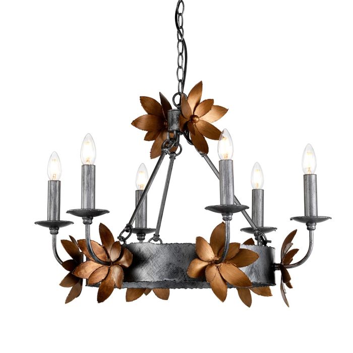 Simone 6 Light Pendant Bronze & Gold - FB-SIMONE6