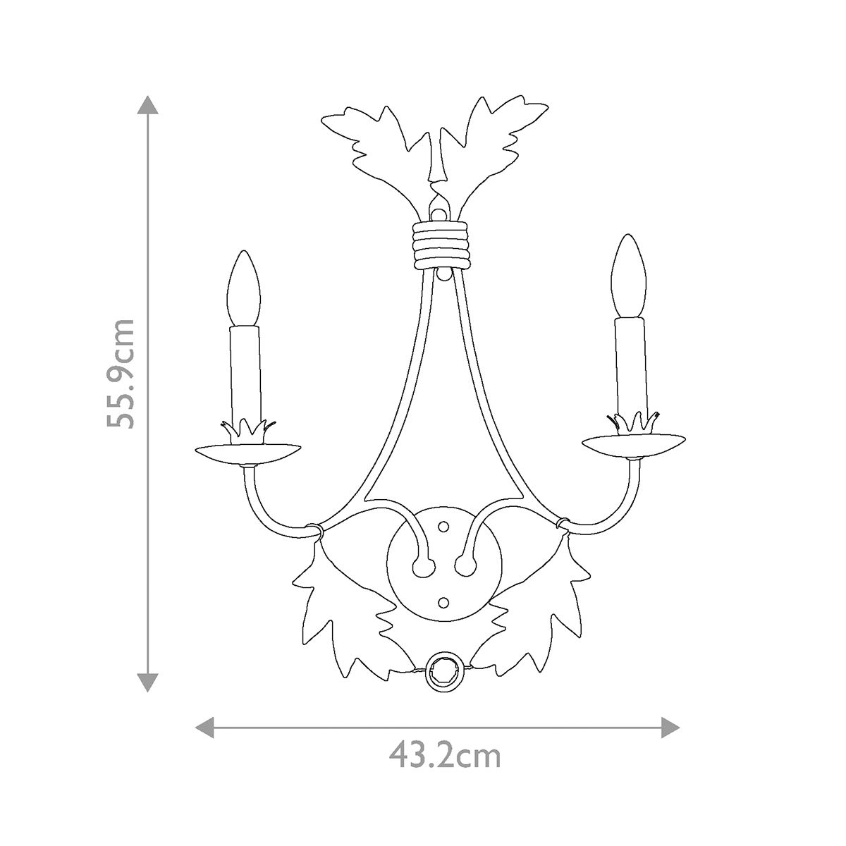 Sweet Olive 2 Light Wall Light Gilded Gold - FB-SWEET-OLIVE2