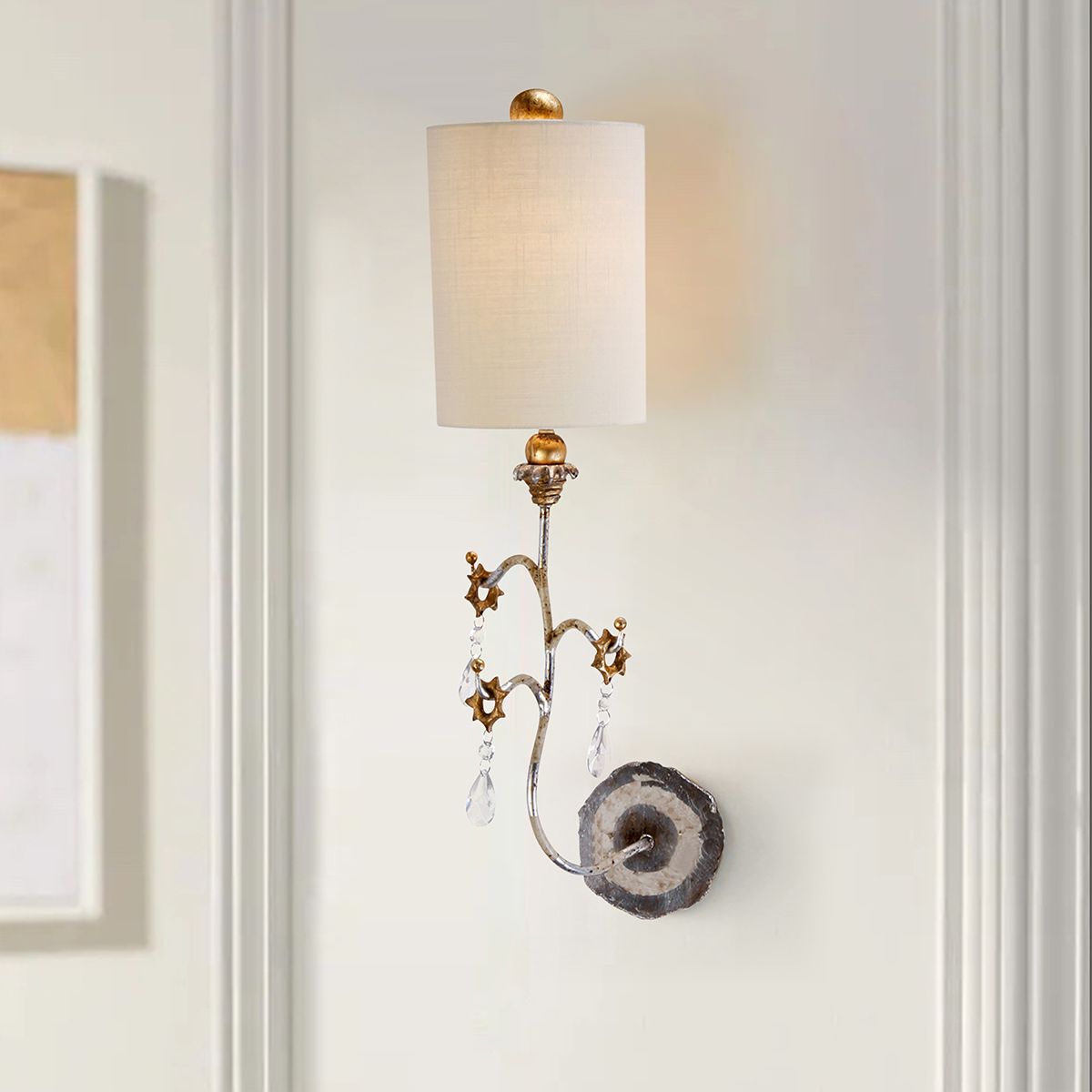 Tivoli Wall Light Silver & Cream Patina - FB-TIVOLI-W1-SV