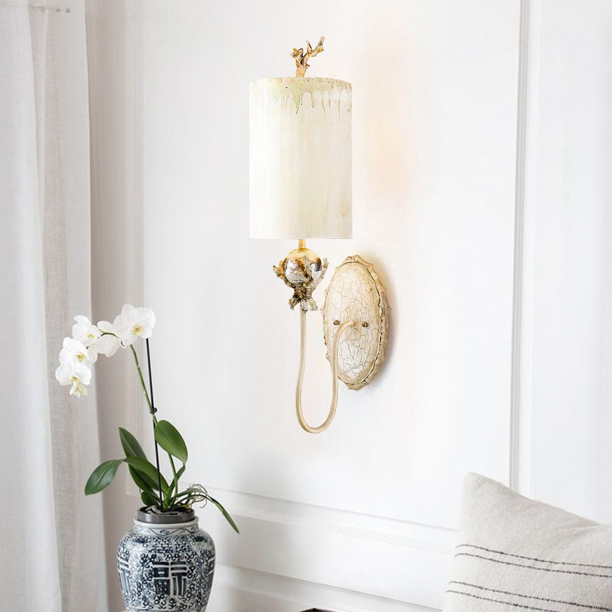 Trellis Wall Light Putty Patina & Silver Leaf - FB-TRELLIS1