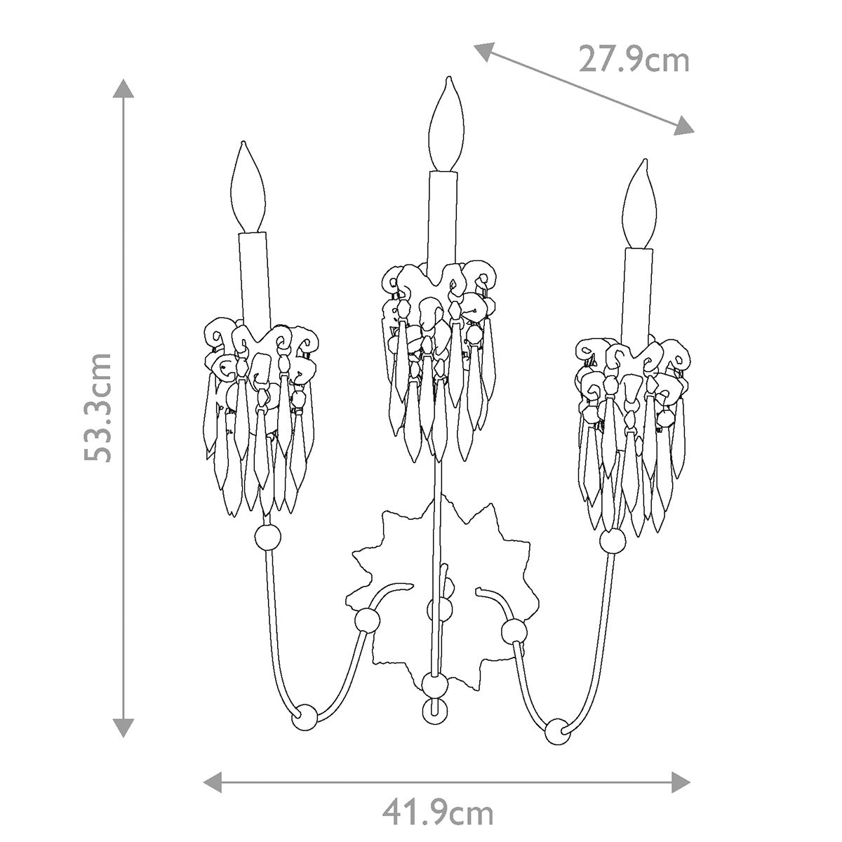 Venetian 3 Light Wall Light Beige Patina & Gold - FB-VENETIAN-W3