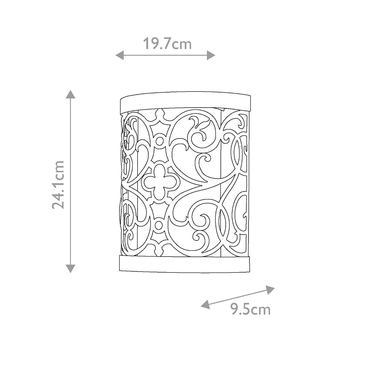 Arabesque Wall Light Silver Leaf Patina - FE-ARABESQUE1