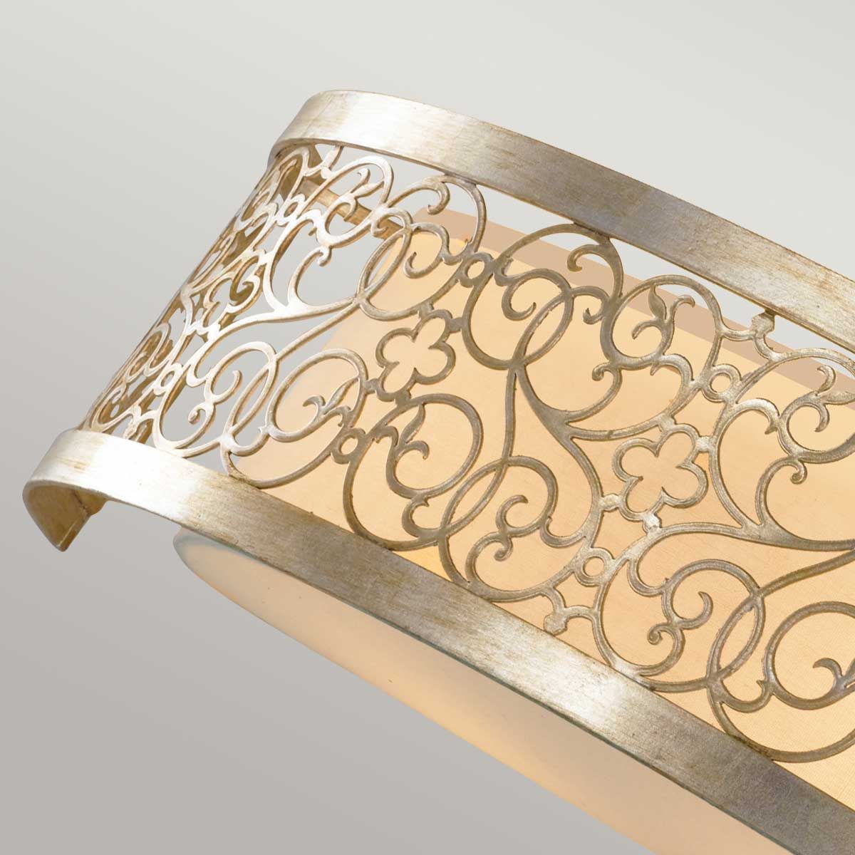 Arabesque 2 Light Wall Light Silver Leaf Patina - FE-ARABESQUE2