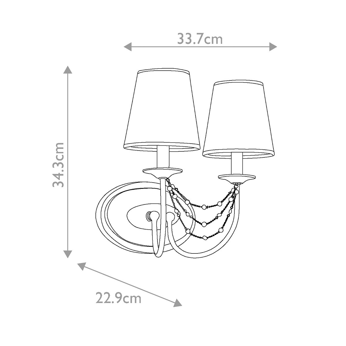 Aveline 2 Light Wall Light Brushed Steel - FE-AVELINE2