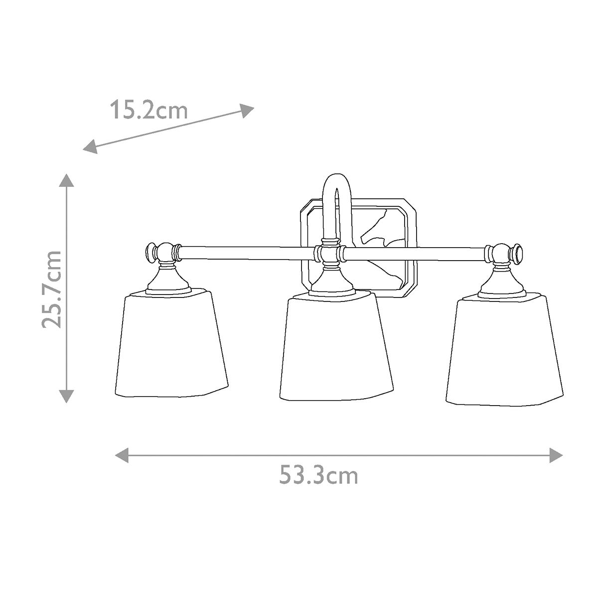 Concord 3 Light Vanity Light Polished Chrome - FE-CONCORD3-BATH