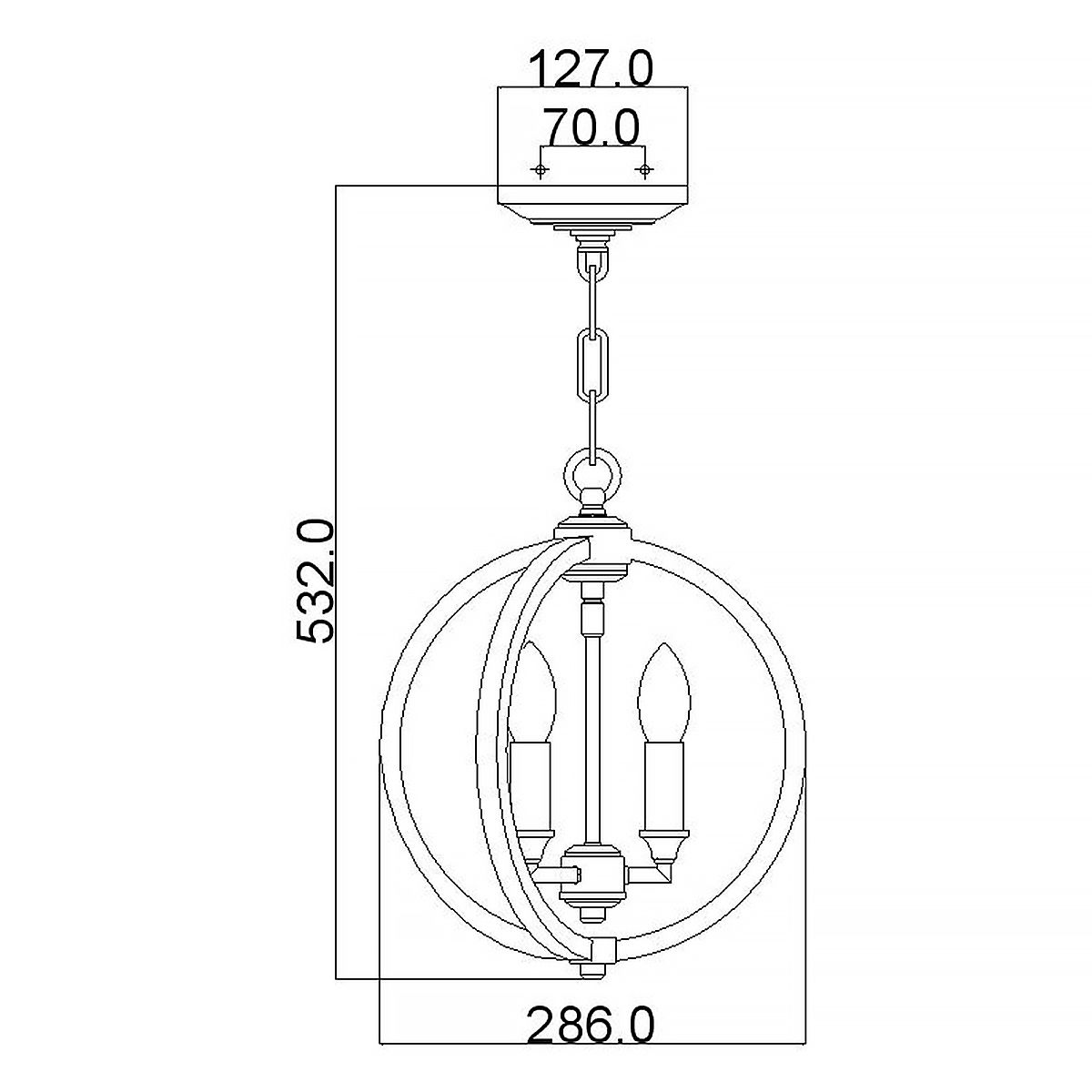 Corinne 3 Light Small Pendant Polished Nickel & Crystals - FE-CORINNE-3P-S