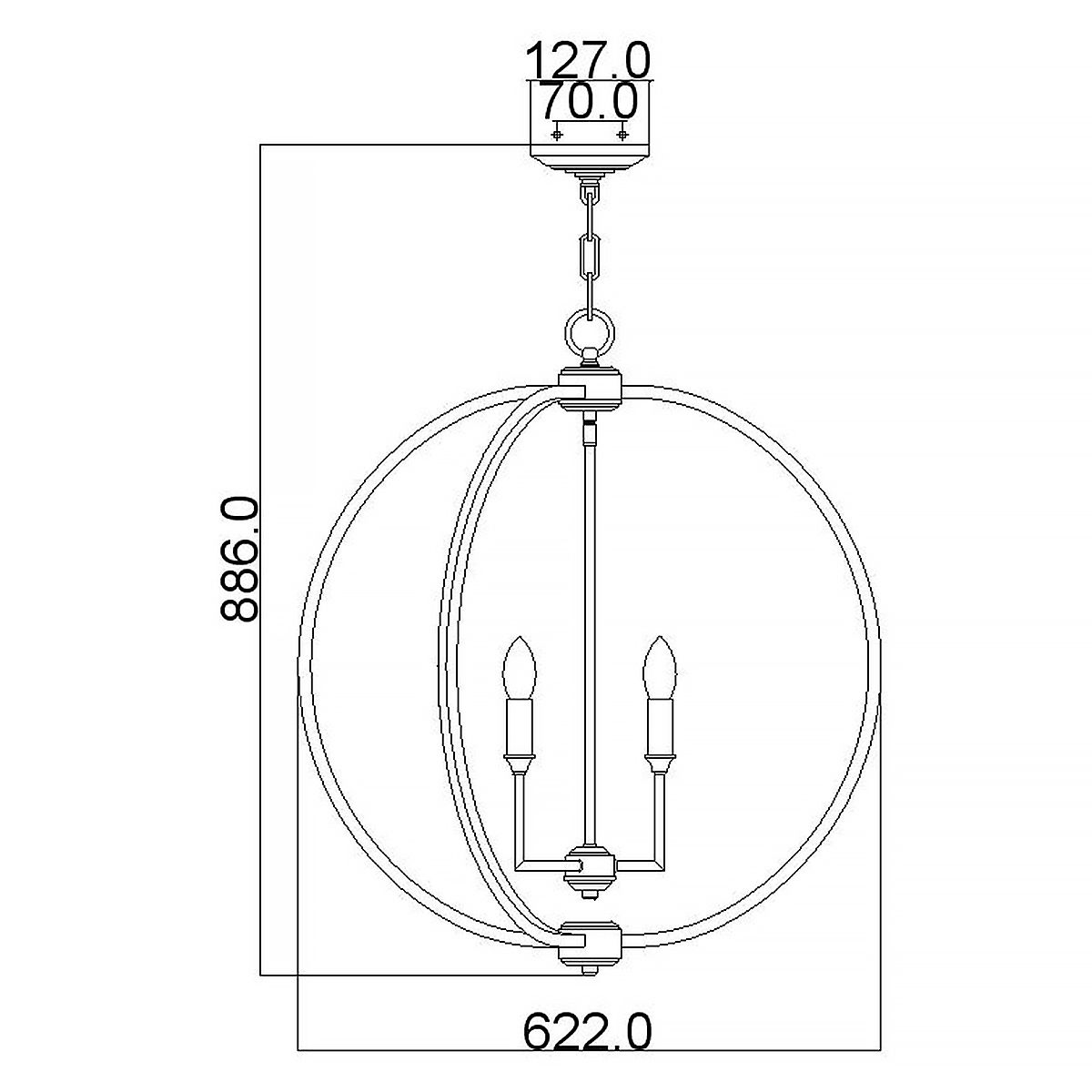 Corinne 6 Light Pendant Polished Nickel & Crystals - FE-CORINNE-6P-L