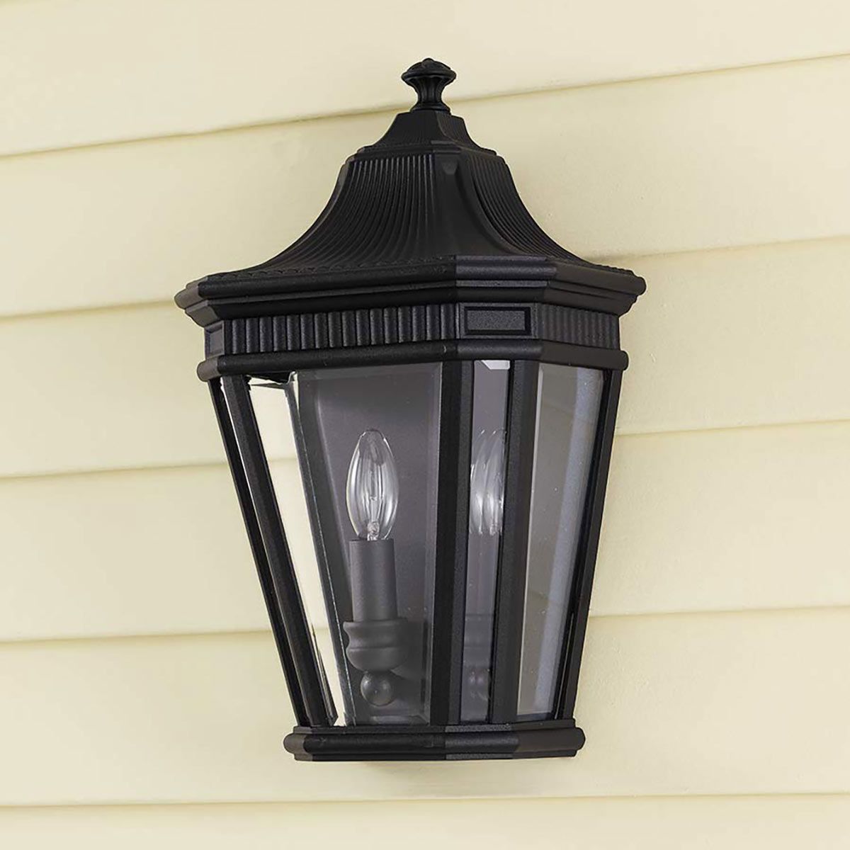 Cotswold Lane 2 Light Half Wall Lantern Black - FE-COTSLN7-BK