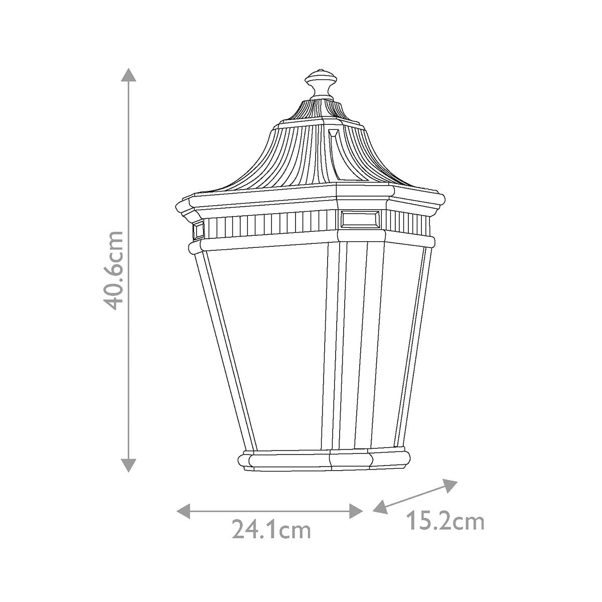 Cotswold Lane 2 Light Half Wall Lantern Black - FE-COTSLN7-BK