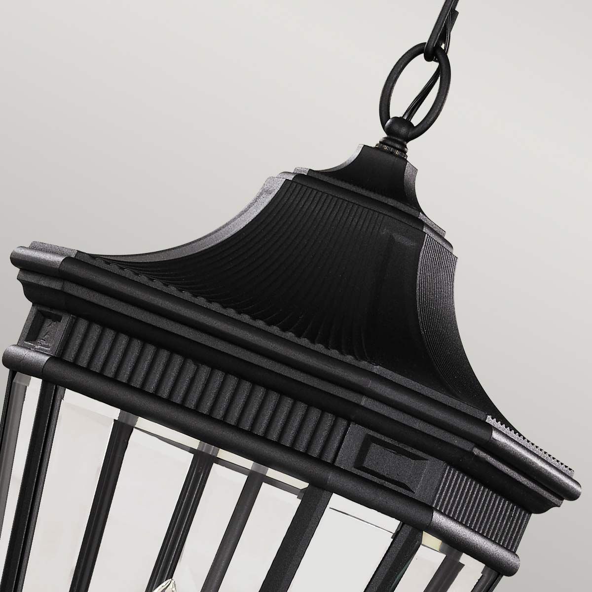 Cotswold Lane 3 Light Large Chain Lantern Black - FE-COTSLN8-L-BK