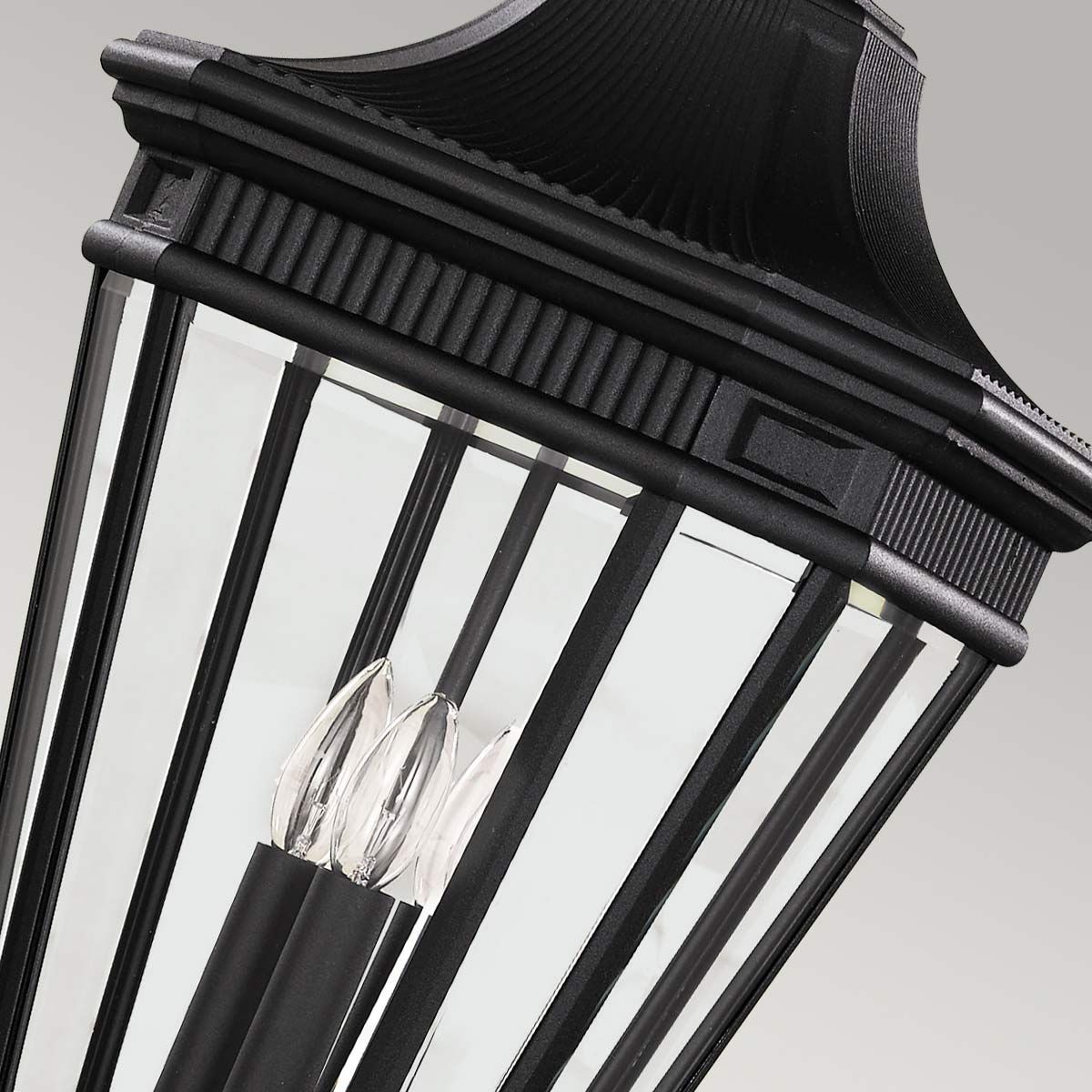 Cotswold Lane 3 Light Large Chain Lantern Black - FE-COTSLN8-L-BK