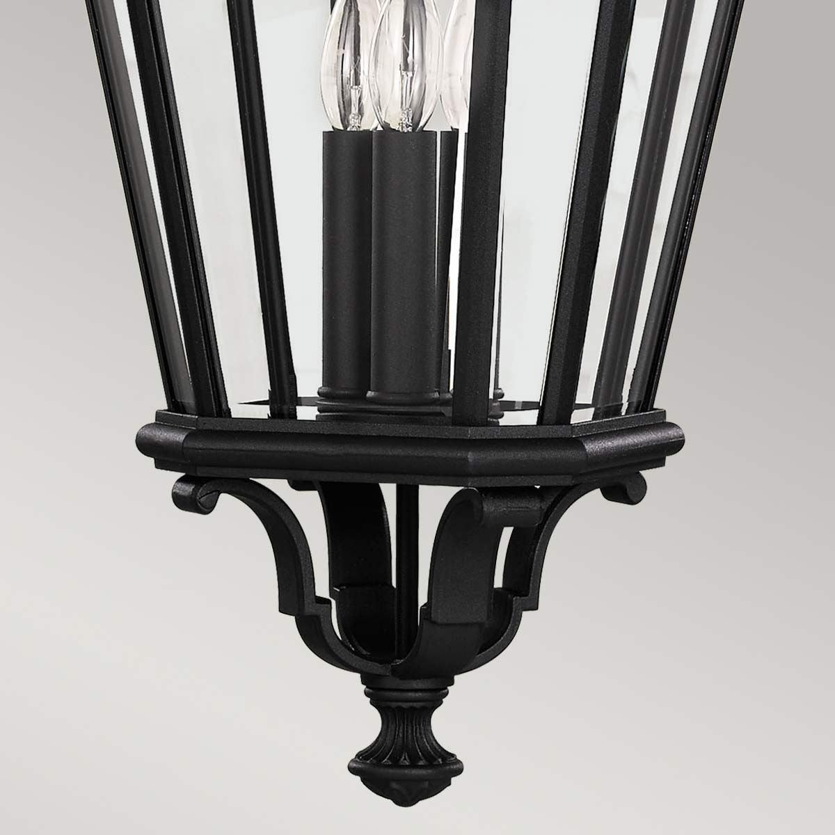 Cotswold Lane 3 Light Large Chain Lantern Black - FE-COTSLN8-L-BK