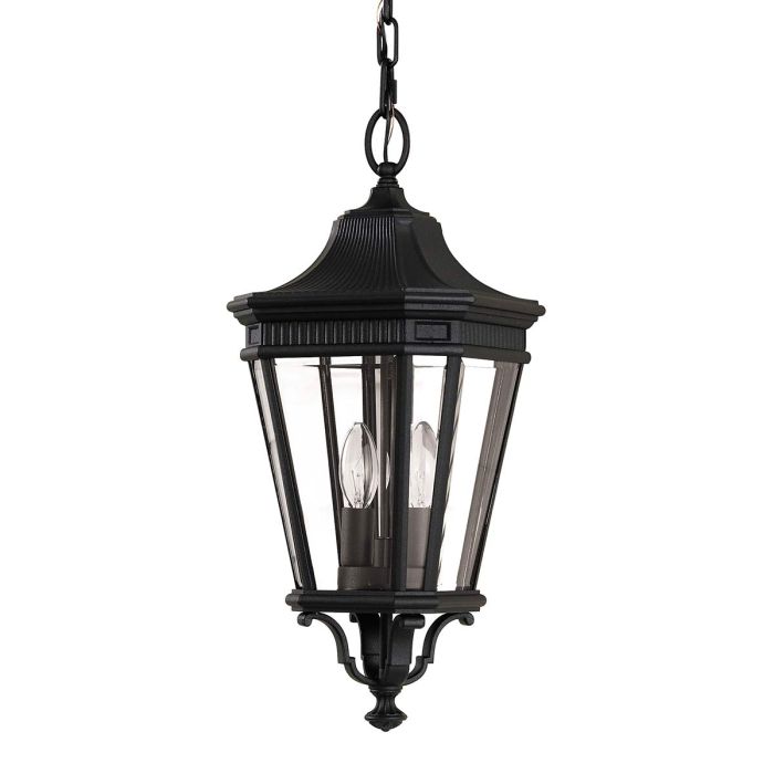 Cotswold Lane 2 Light Medium Chain Lantern Black - FE-COTSLN8-M-BK