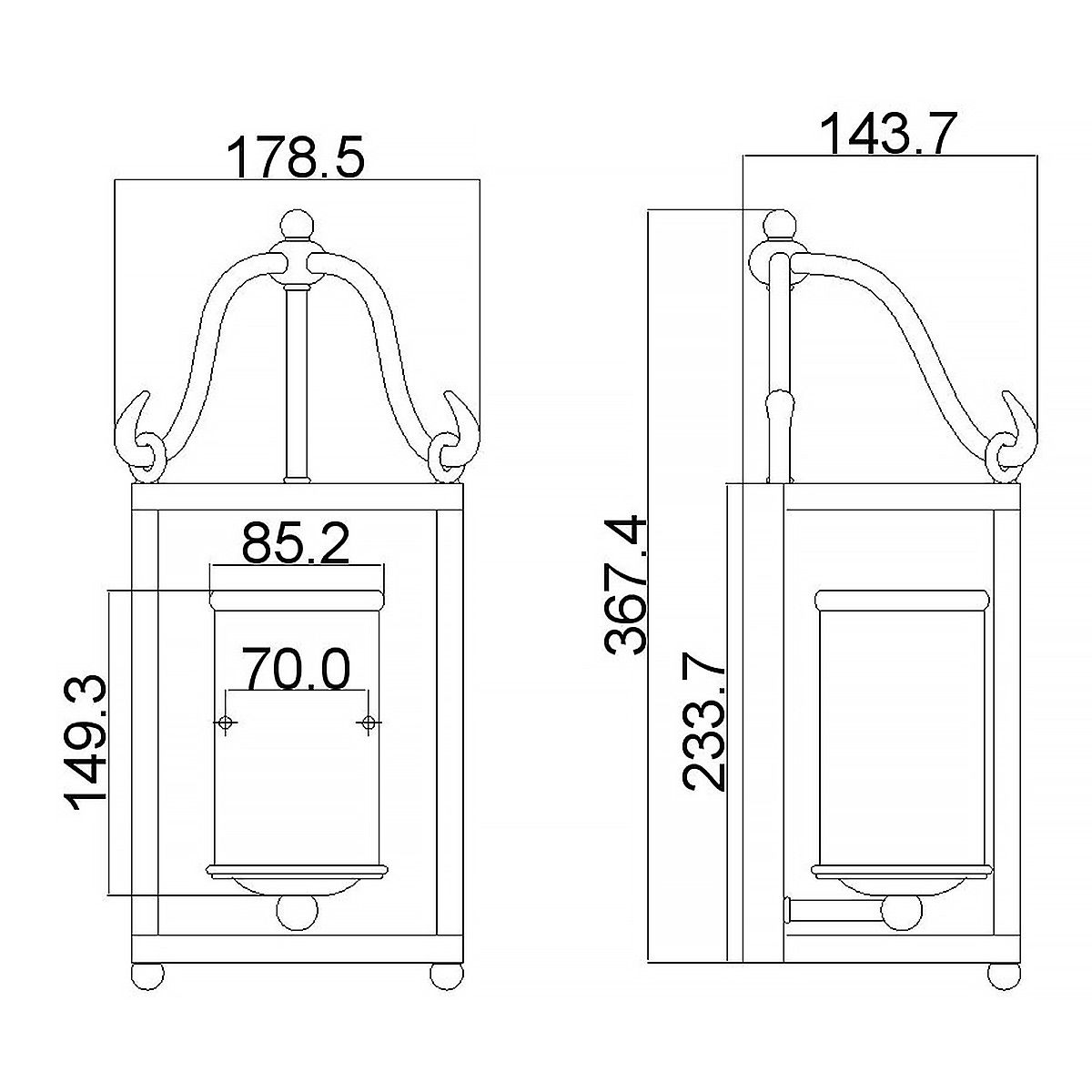Declaration 1 Light Wall Light Antique Forged Iron - FE-DECLARATION1