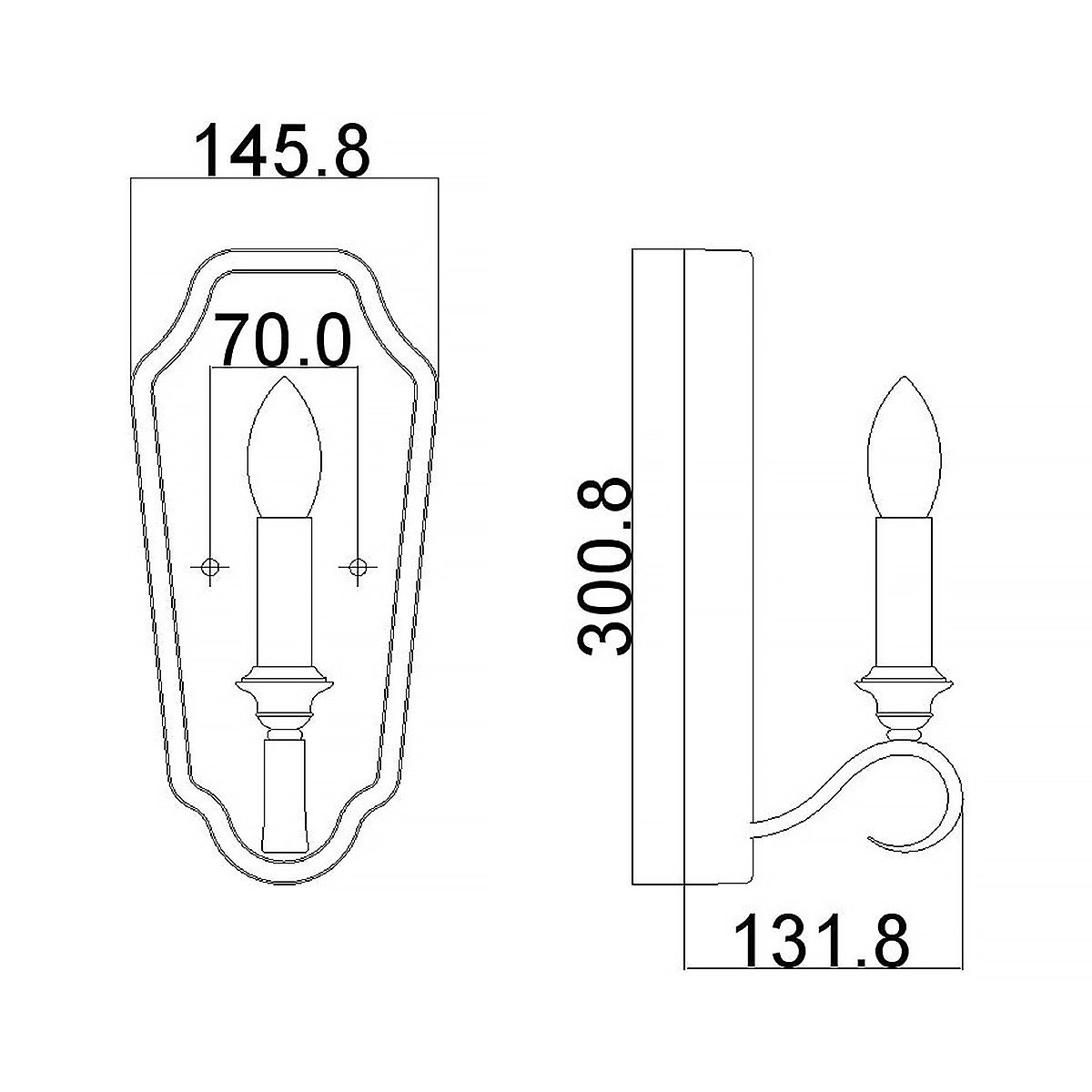 DeWitt Wall Light Sunrise Silver - FE-DEWITT1