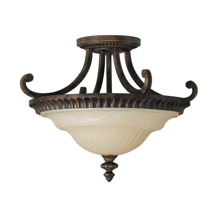 Drawing Room 2 Light Semi Flush Mount Light Walnut - FE-DRAWING-ROOM-SFA