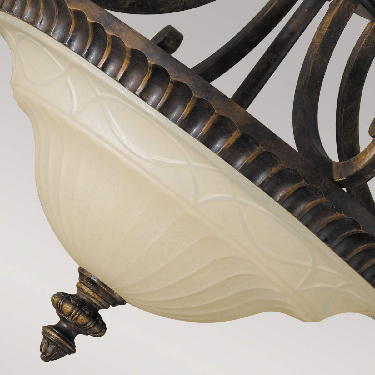 Drawing Room 2 Light Semi Flush Mount Light Walnut - FE-DRAWING-ROOM-SFA