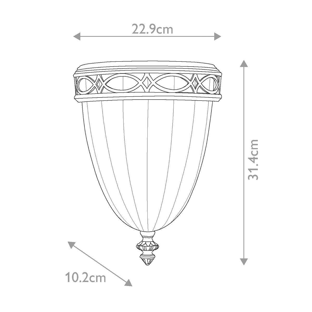 Drawing Room Wall Uplighter Light Walnut - FE-DRAWING-ROOM-WU1
