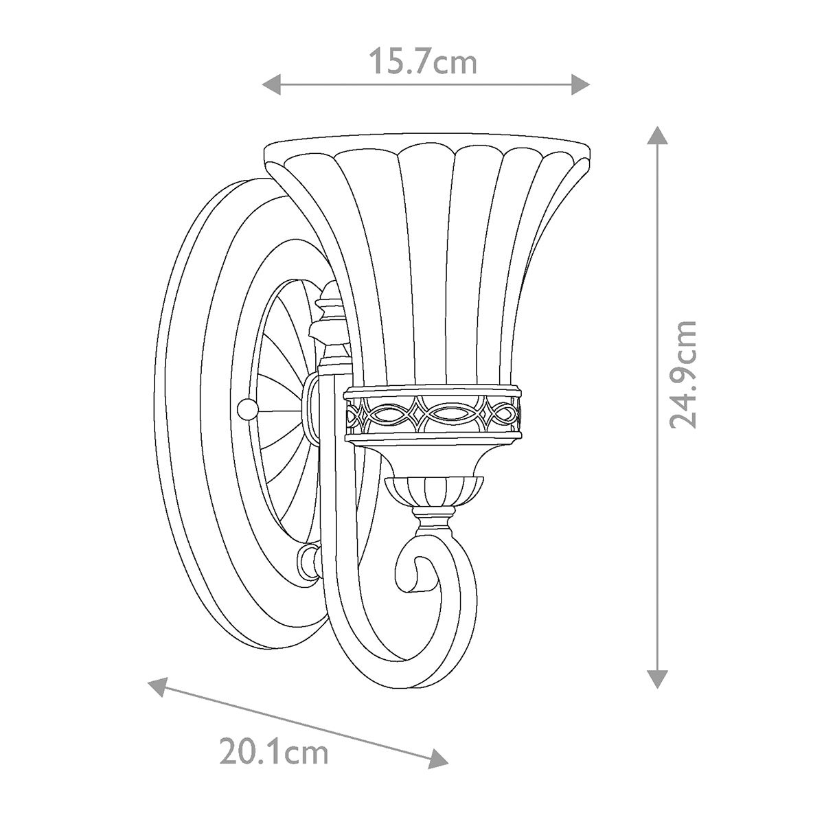 Drawing Room 1 Light Wall Light Walnut - FE-DRAWING-ROOM1