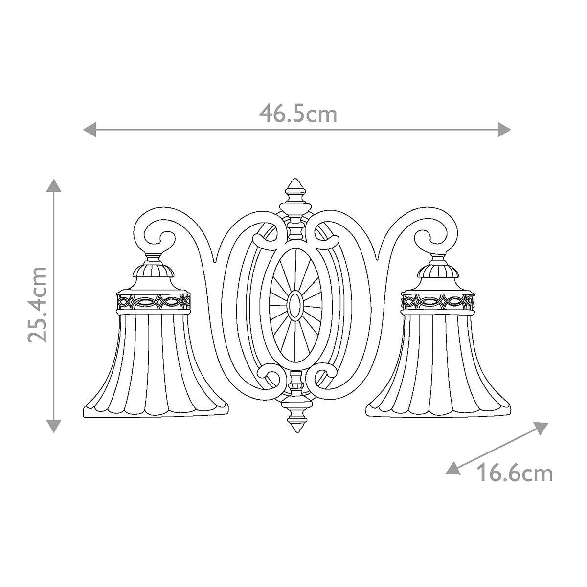 Drawing Room 2 Light Wall Light Walnut with Traditional Edwardian Style - FE-DRAWING-ROOM2-B