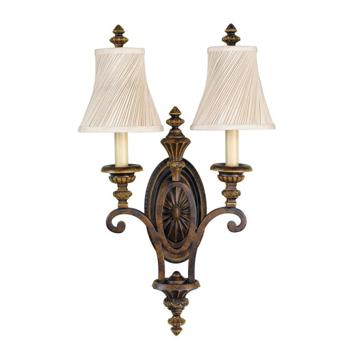 Drawing Room 2 Light Wall Light Walnut - FE-DRAWING-ROOM2