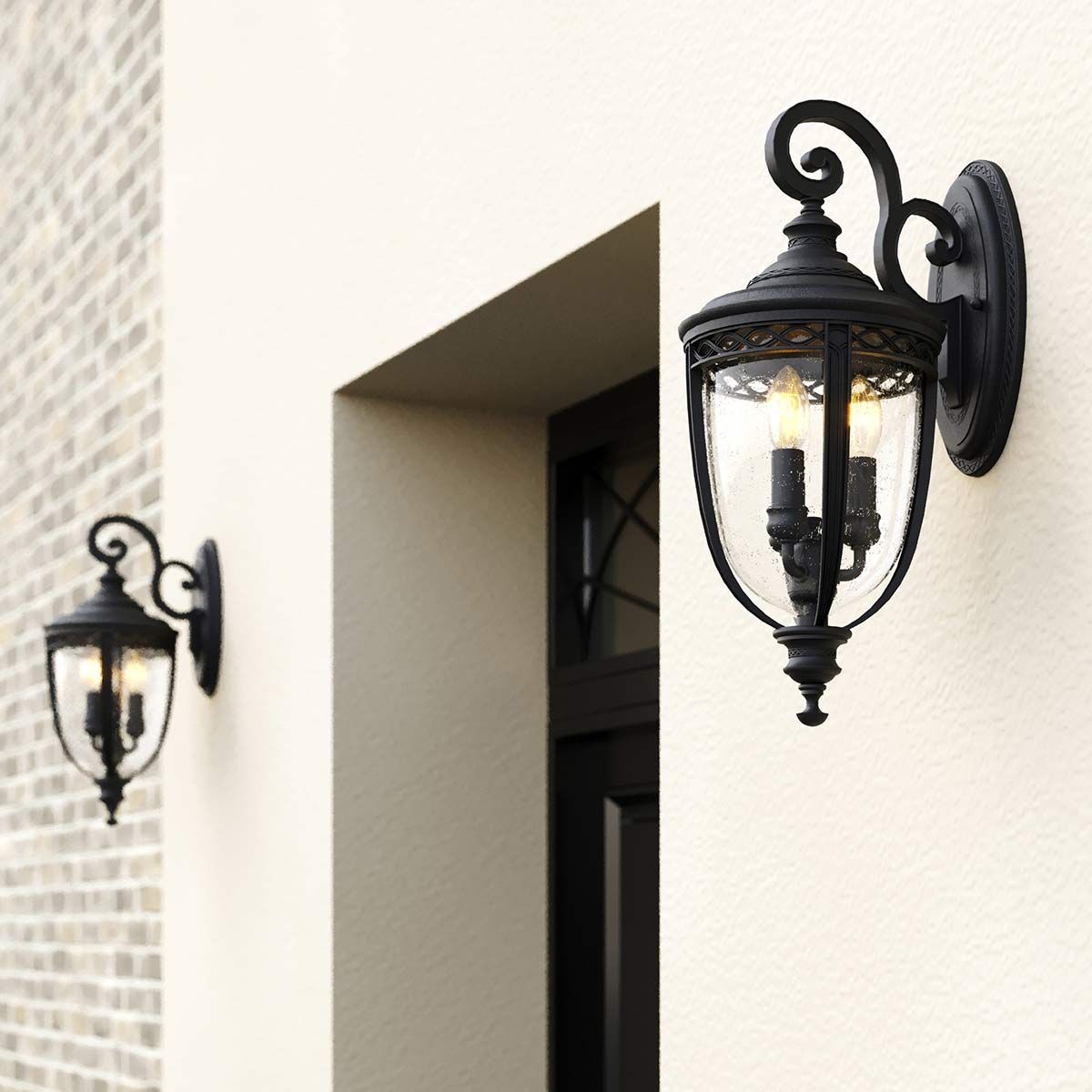 English Bridle 3 Light Large Wall Lantern Black - FE-EB2-L-BLK