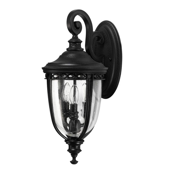 English Bridle 3 Light Medium Wall Lantern Black - FE-EB2-M-BLK