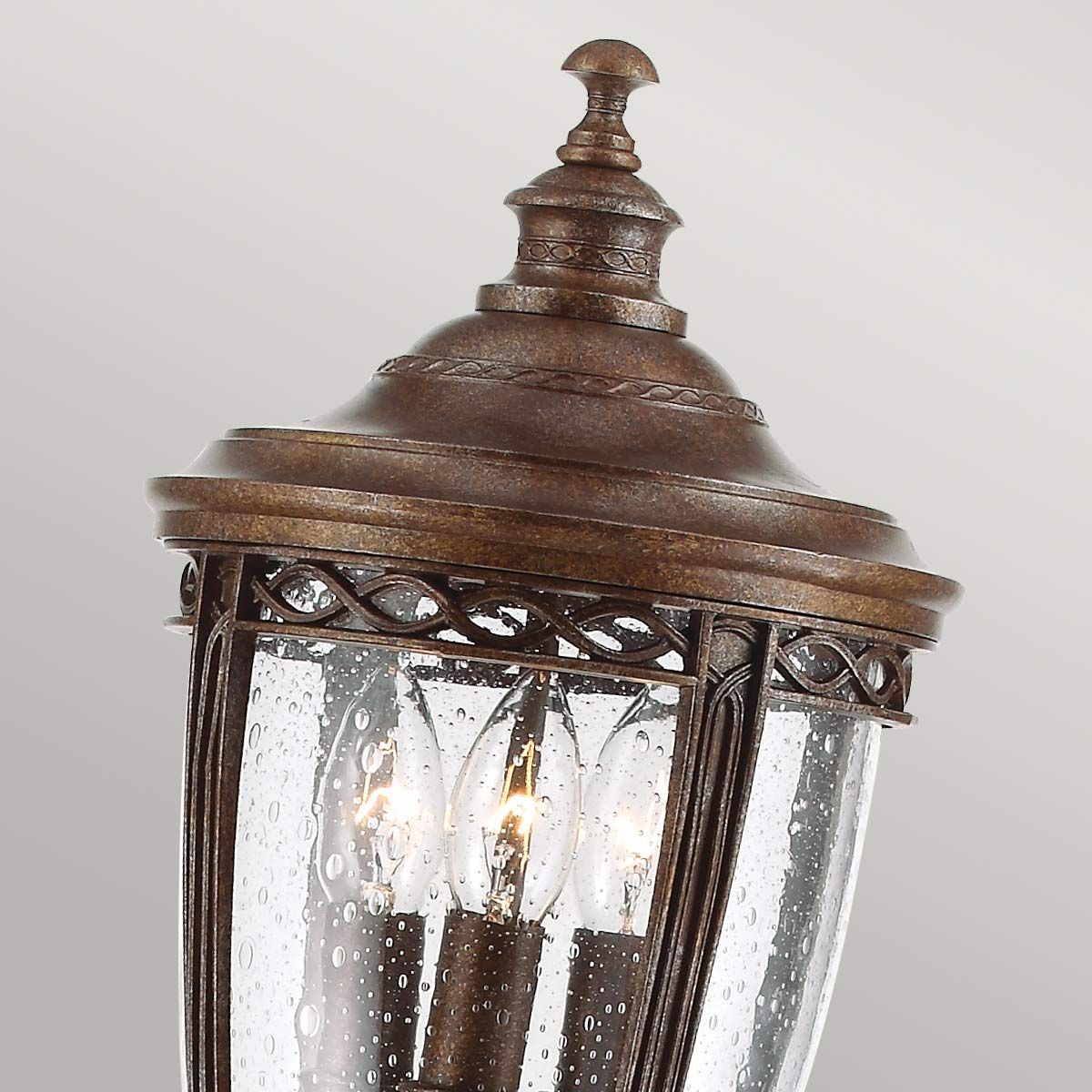 English Bridle 3 Light Medium Pillar Lantern British Bronze - FE-EB4-M-BRB