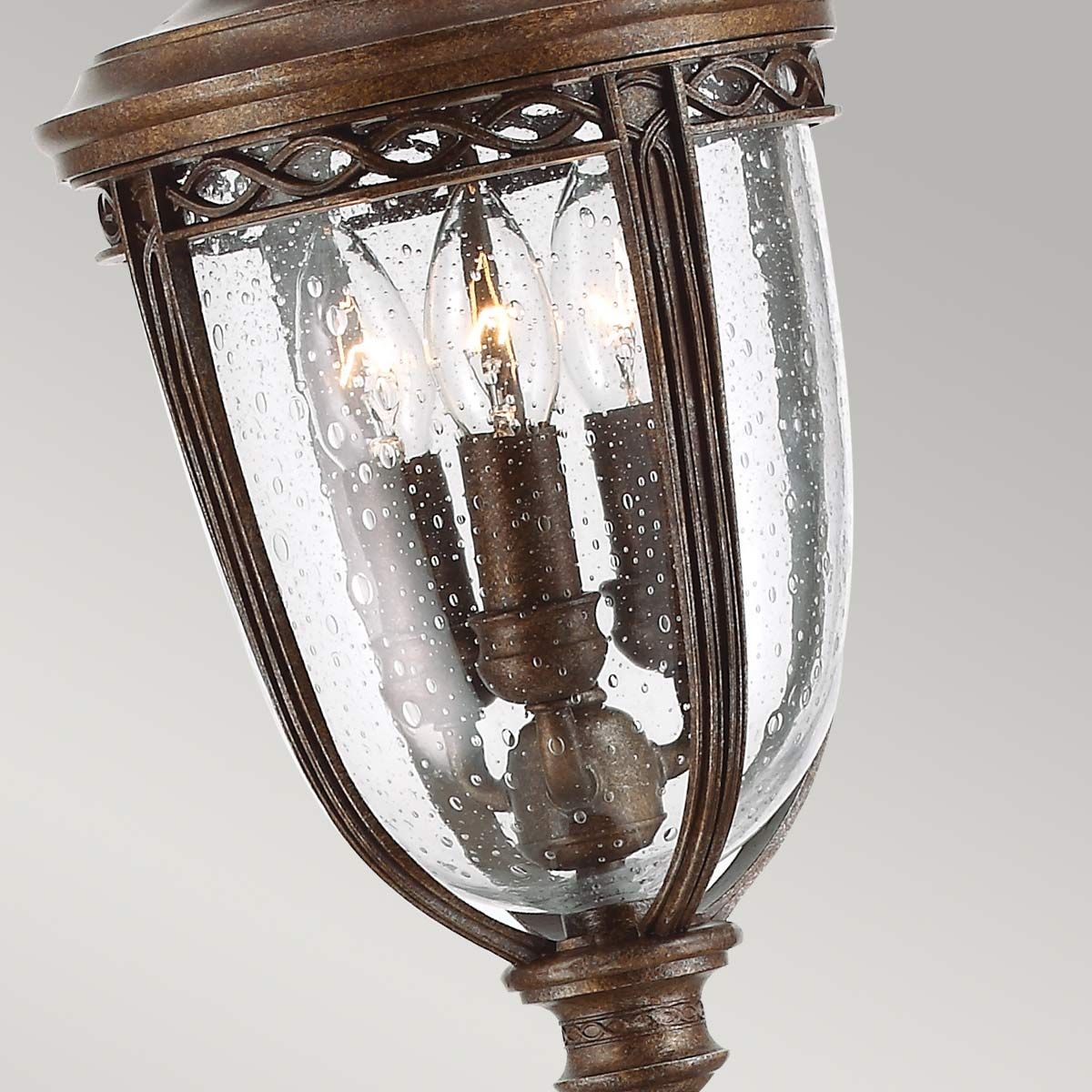 English Bridle 3 Light Medium Pillar Lantern British Bronze - FE-EB4-M-BRB