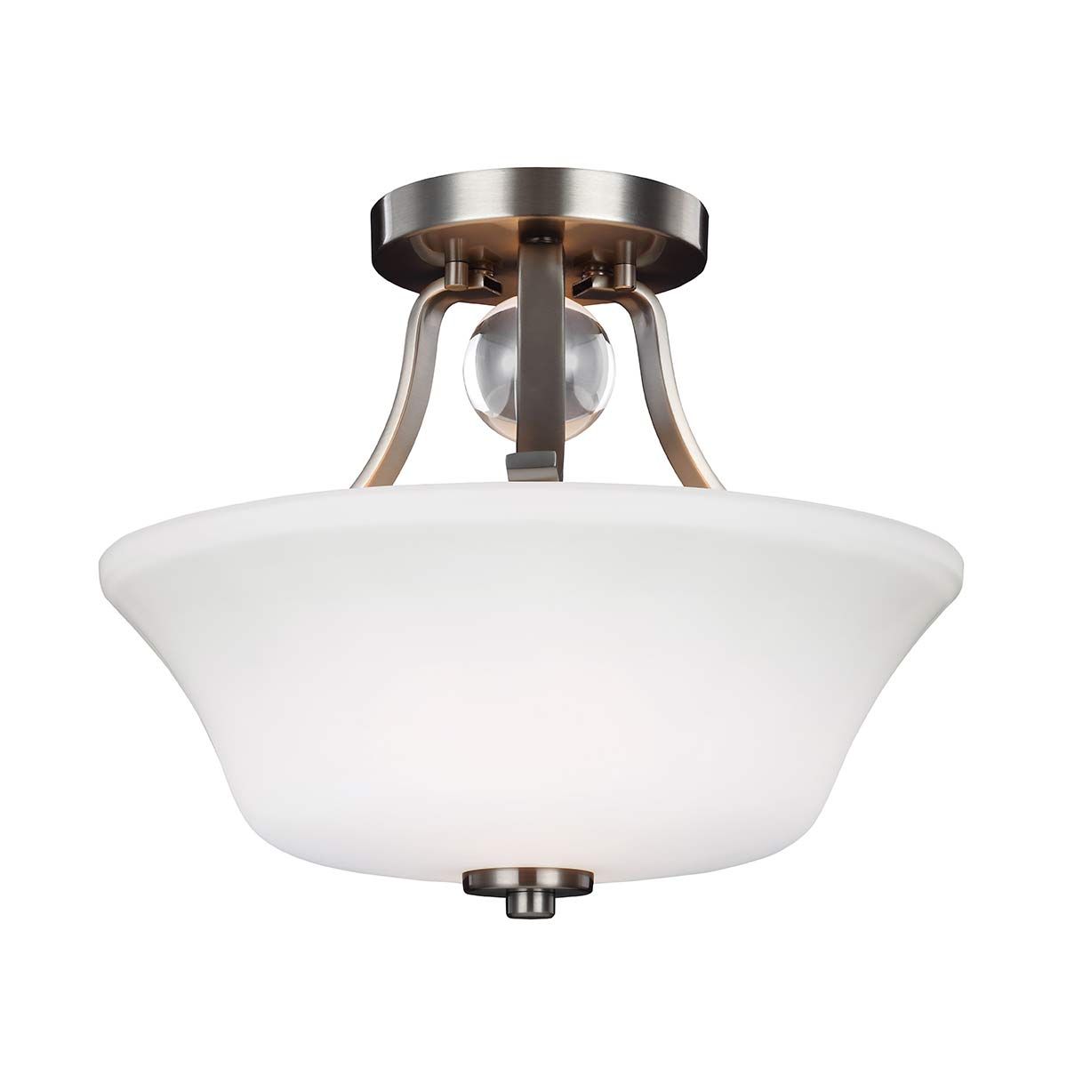 Evington 2 Light Semi Flush Mount Light Satin Nickel - FE-EVINGTON-SF-SN