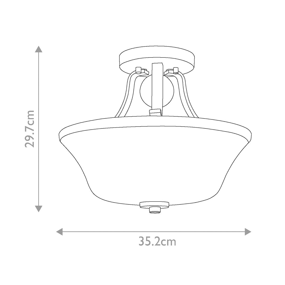 Evington 2 Light Semi Flush Mount Light Satin Nickel - FE-EVINGTON-SF-SN