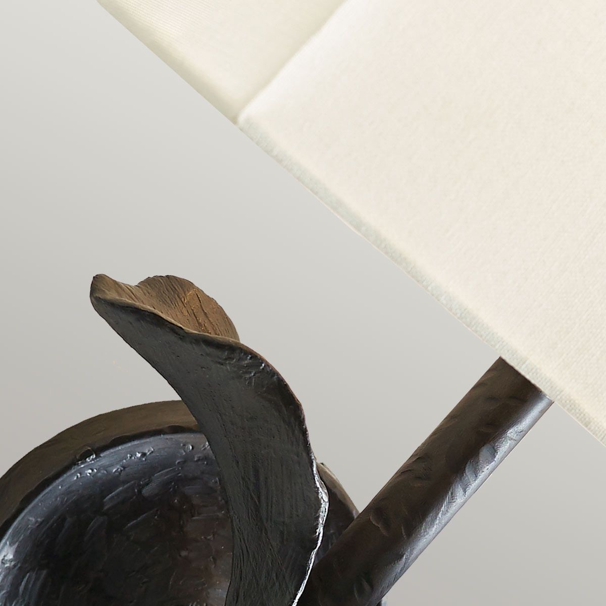 Georgia 1 Light Wall Light Aged Iron & Off White Cotton Shade - FE-GEORGIA1