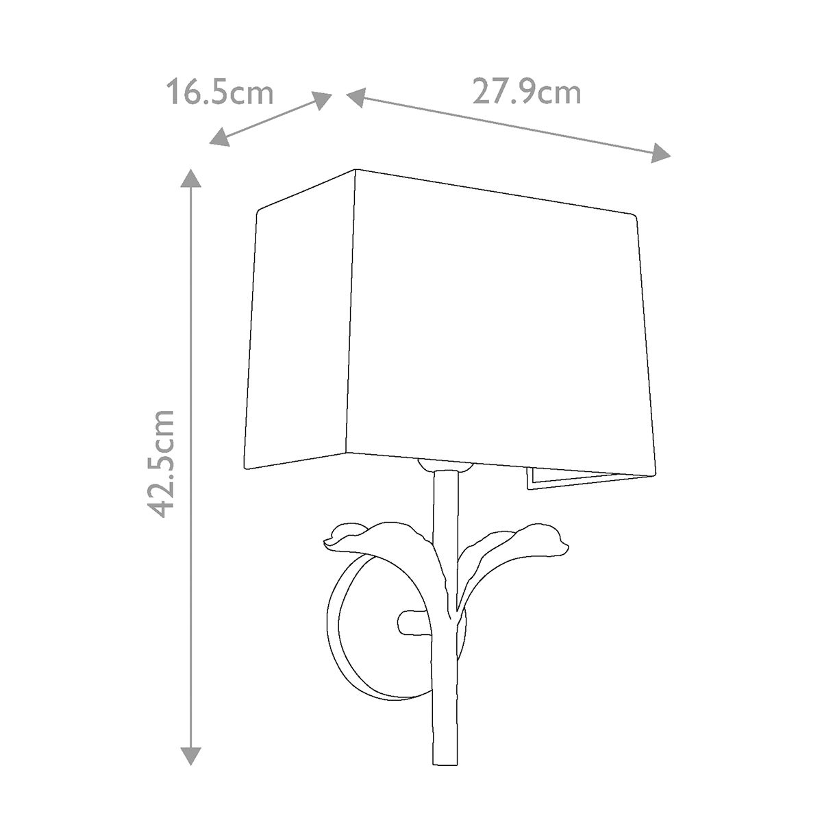 Georgia 1 Light Wall Light Aged Iron & Off White Cotton Shade - FE-GEORGIA1
