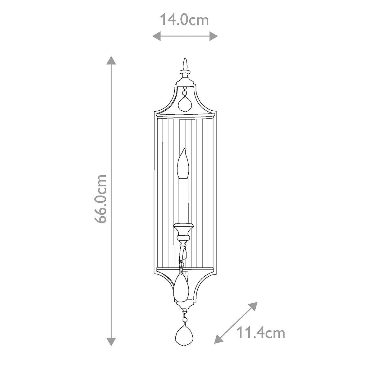 Gianna 1 Light Wall Light Gilded Silver - FE-GIANNA1