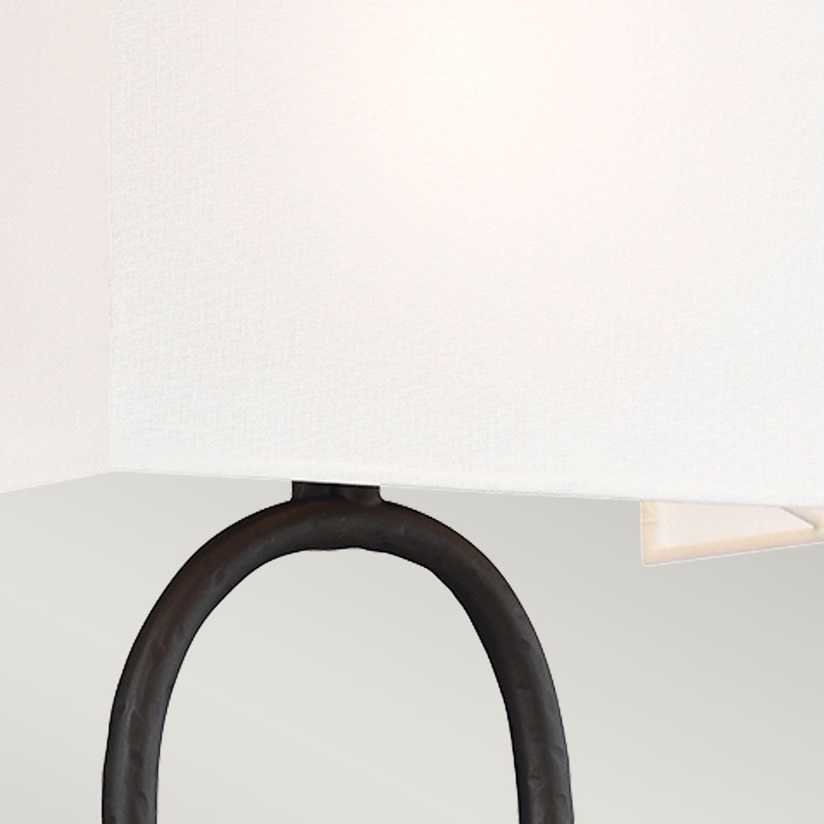 Indo 1 Light Wall Light Aged Iron & off-White Cotton Shade - FE-INDO1
