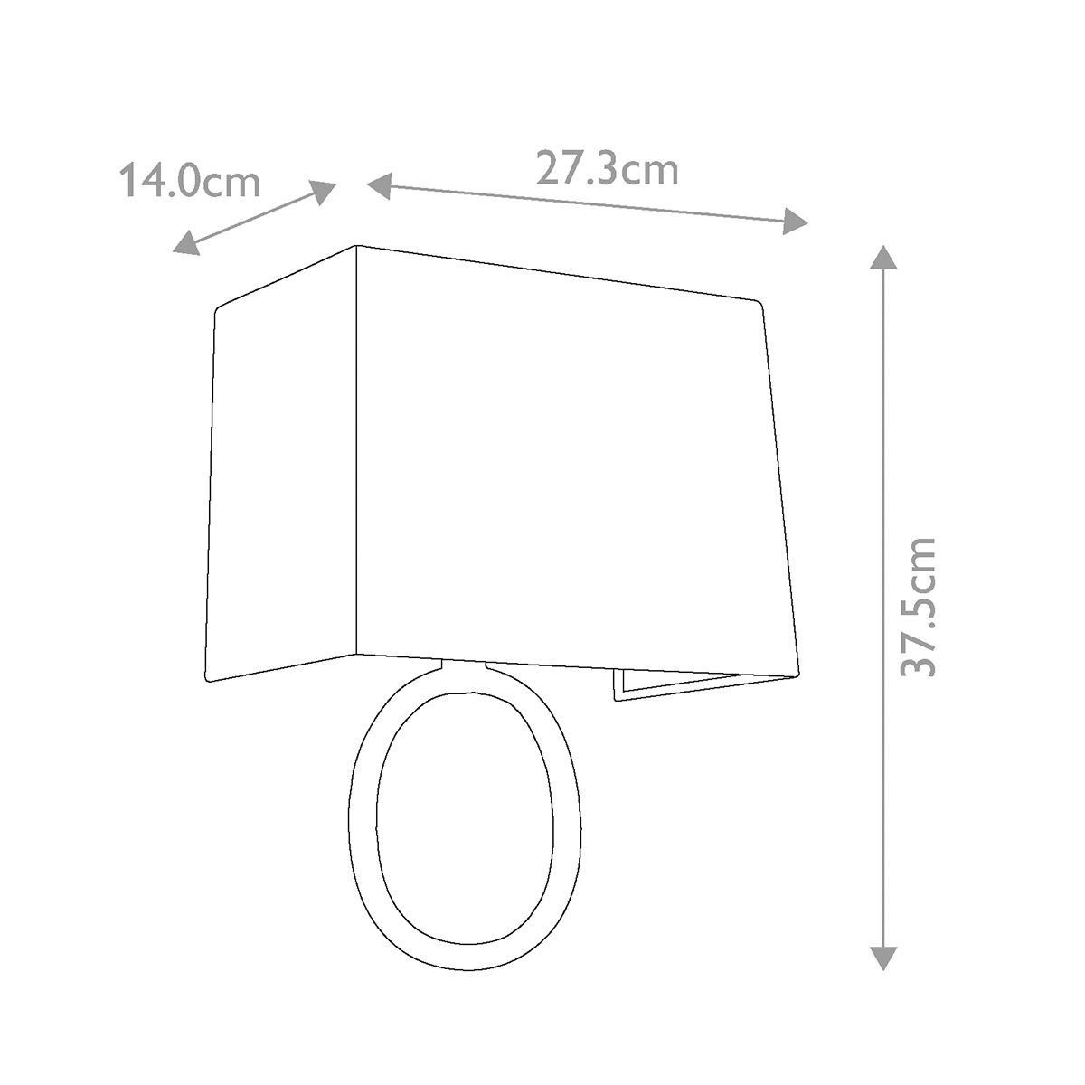 Indo 1 Light Wall Light Aged Iron & off-White Cotton Shade - FE-INDO1
