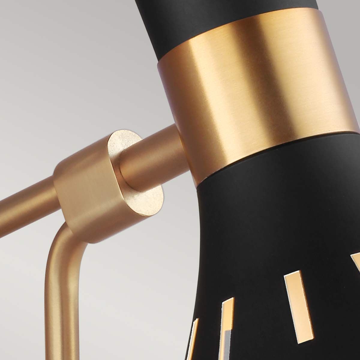 Joan 1 Light Wall Light Midnight Black & Burnished Brass - FE-JOAN1-MB