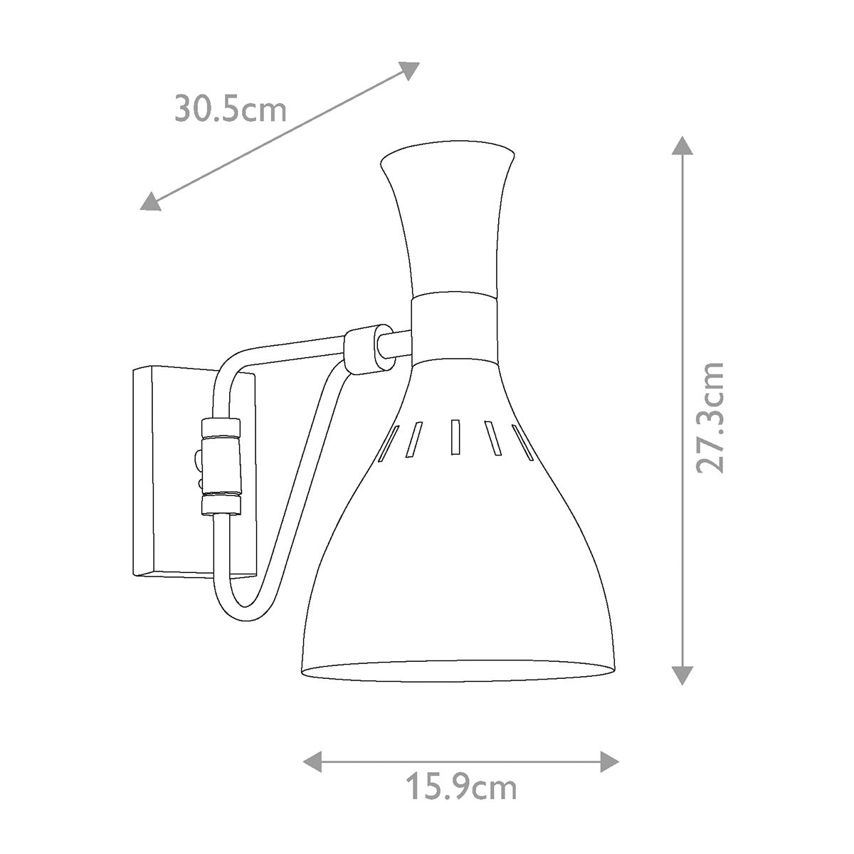 Joan 1 Light Wall Light Midnight Black & Burnished Brass - FE-JOAN1-MB