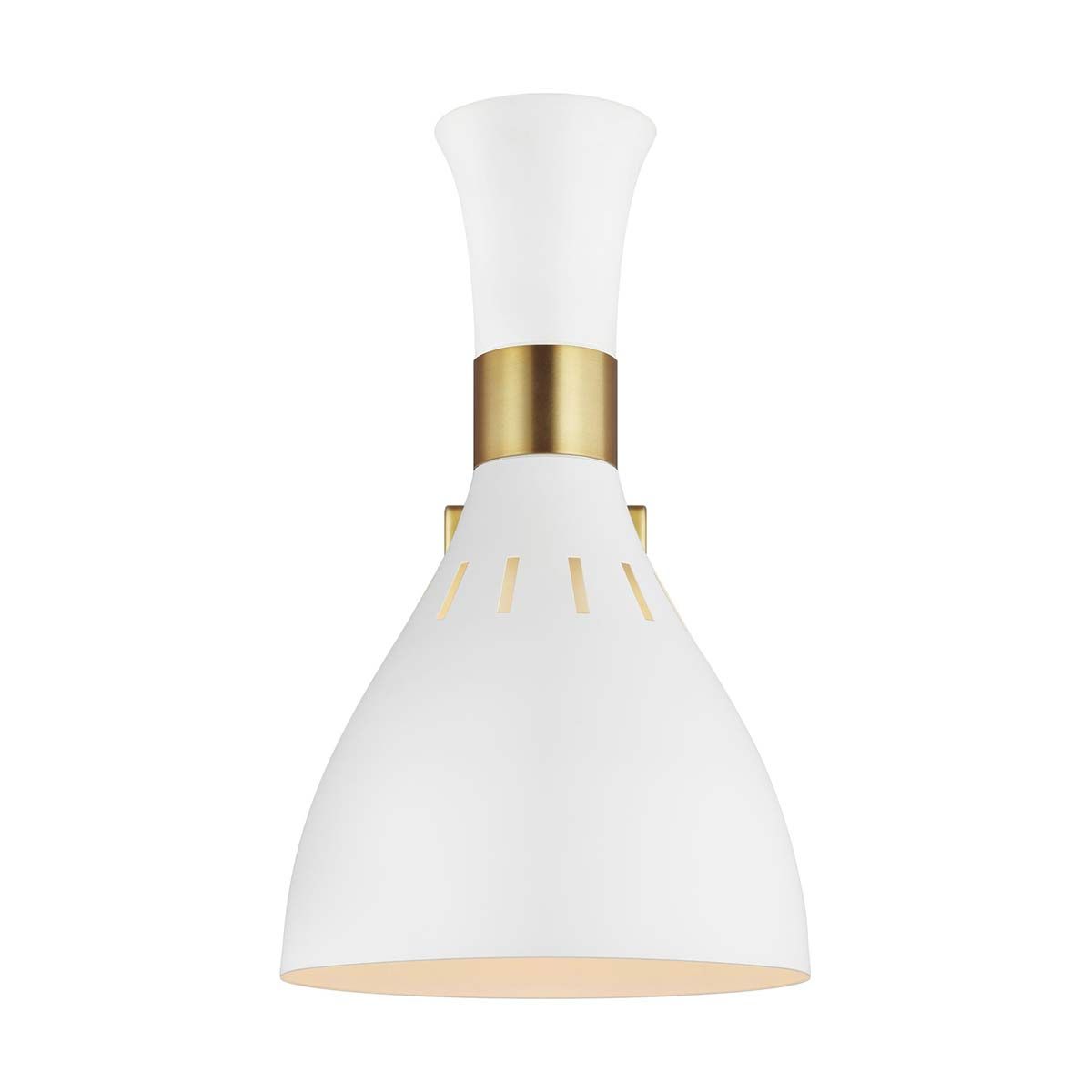 Joan 1 Light Wall Light Matte White & Burnished Brass - FE-JOAN1-MW