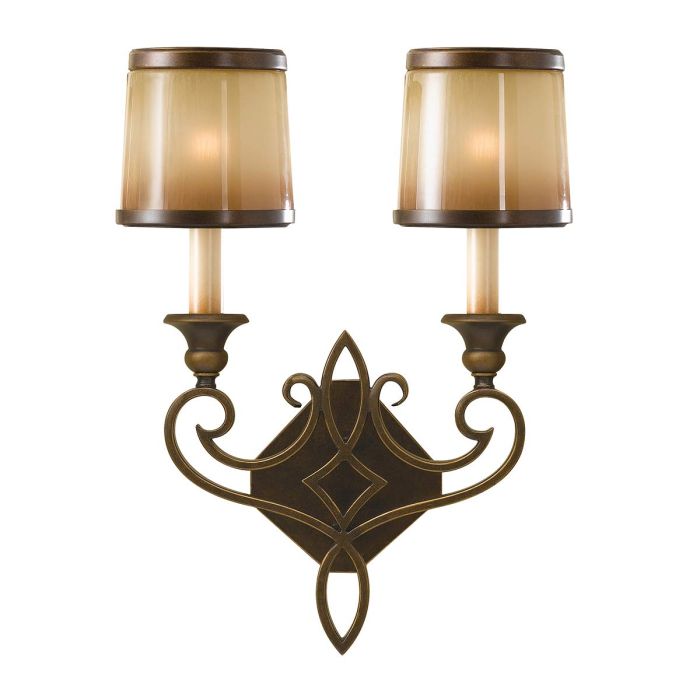 Justine 2 Light Wall Light Vertical Astral Bronze - FE-JUSTINE2-B