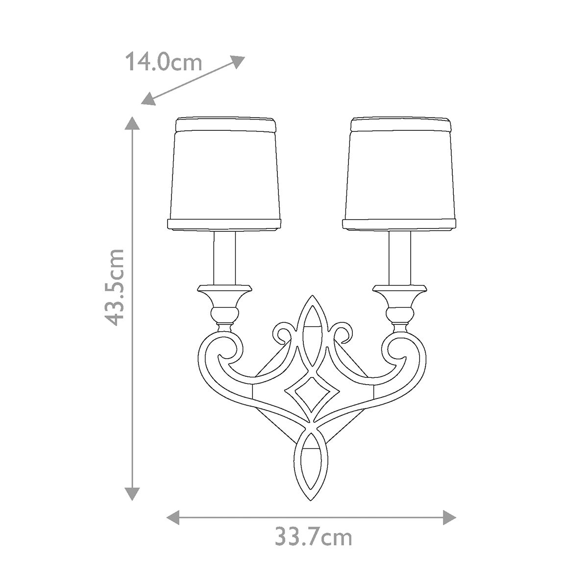 Justine 2 Light Wall Light Vertical Astral Bronze - FE-JUSTINE2-B