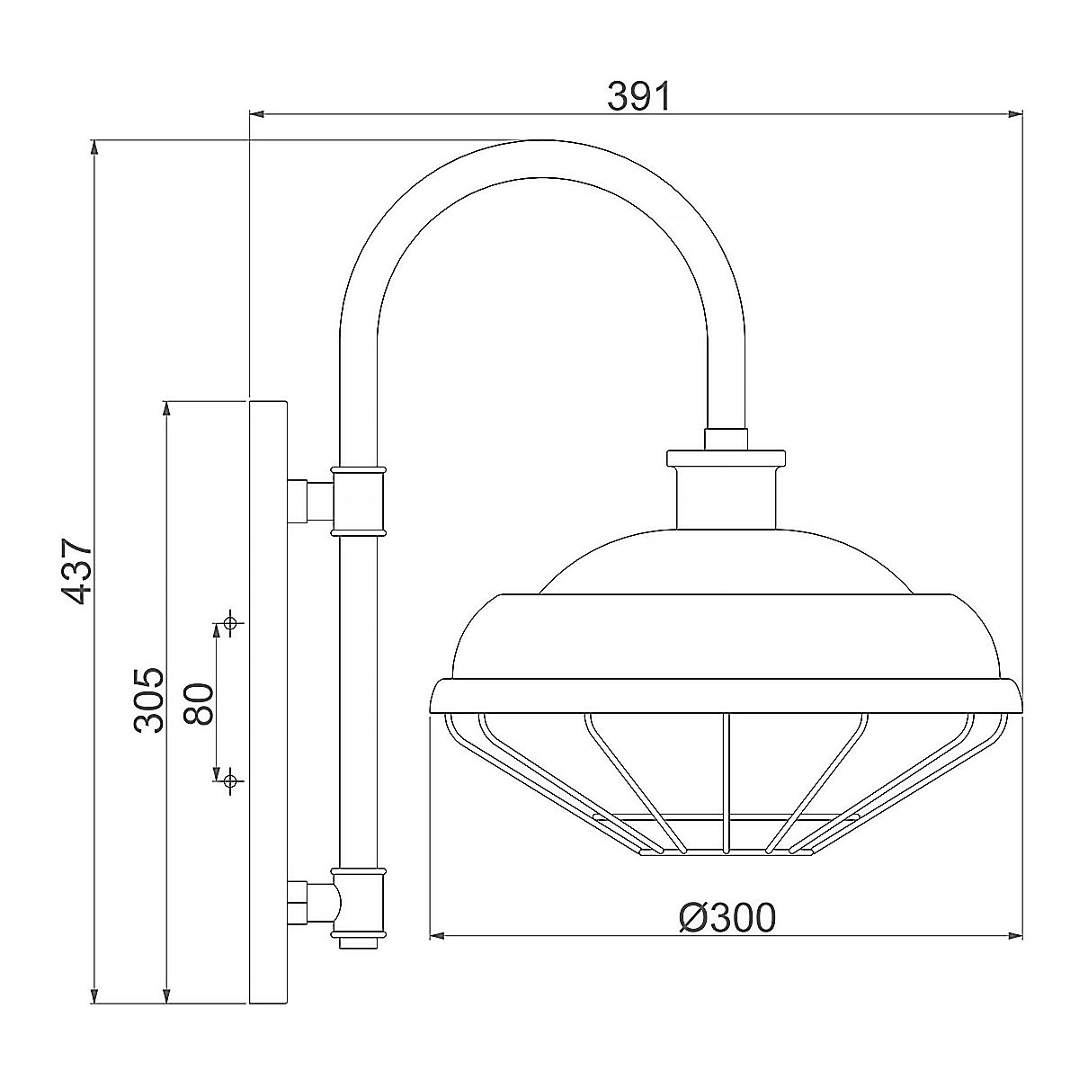Lennex 1 Light Wall Light Slated Grey Metal - FE-LENNEX1