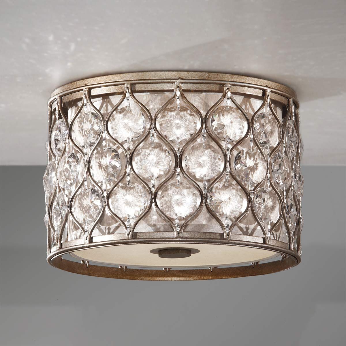 Lucia 2 Light Flush Mount Light Burnished Silver - FE-LUCIA-F