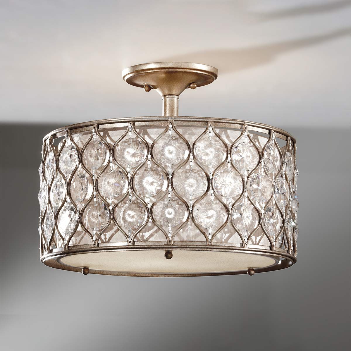 Lucia Semi Flush Mount Light Burnished Silver - FE-LUCIA-SF