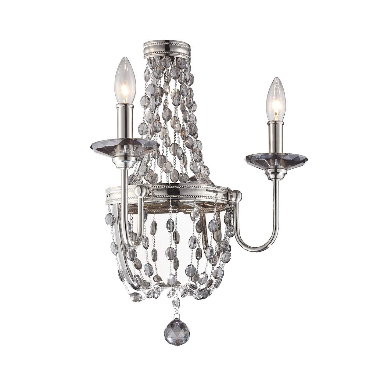 Malia 2 Light Wall Light Polished Nickel - FE-MALIA2