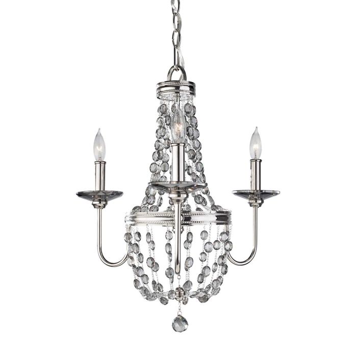 Malia 3 Light Chandelier Polished Nickel - FE-MALIA3