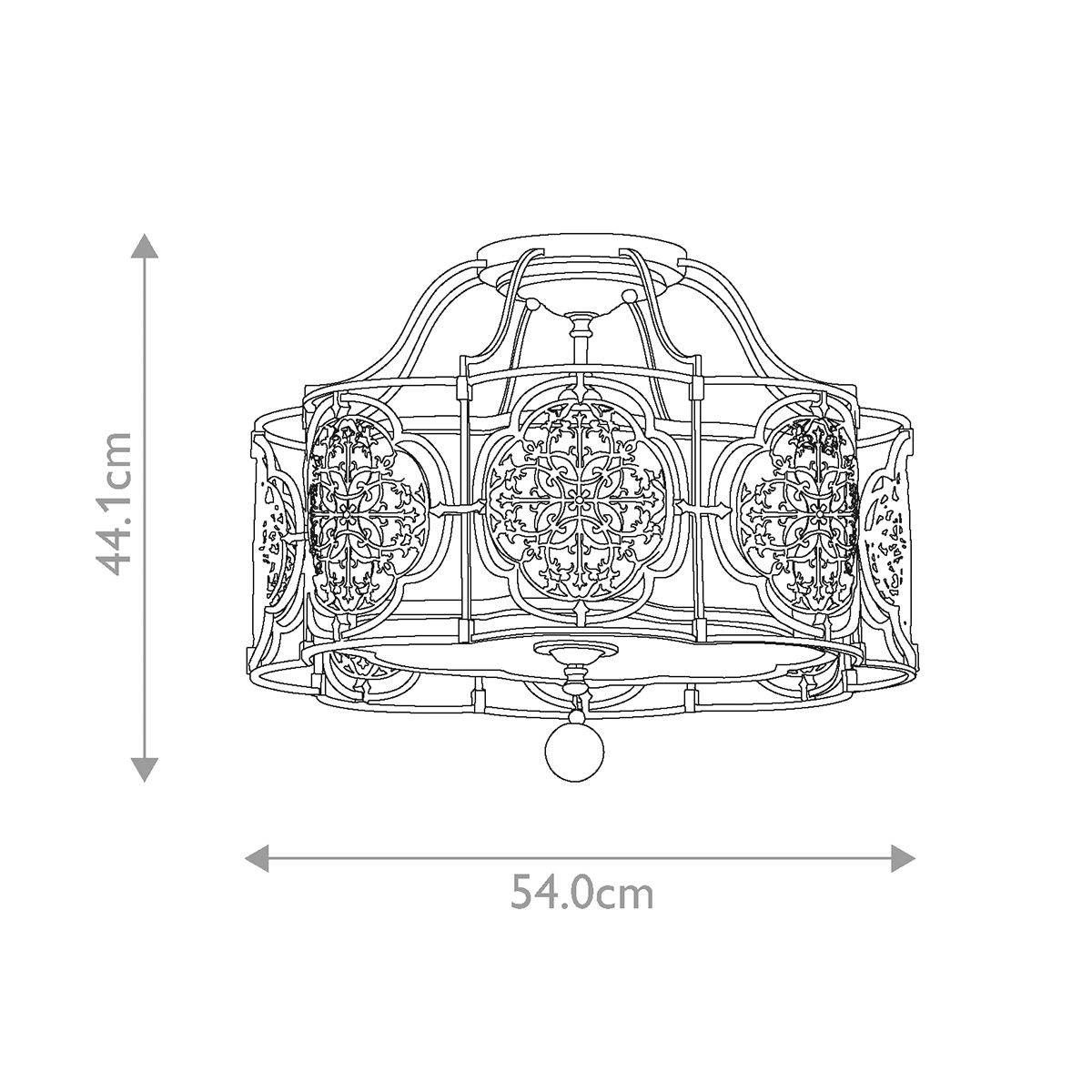 Marcella 3 Light Semi Flush Mount Light British Bronze & Oxidized Bronze - FE-MARCELLA-SF
